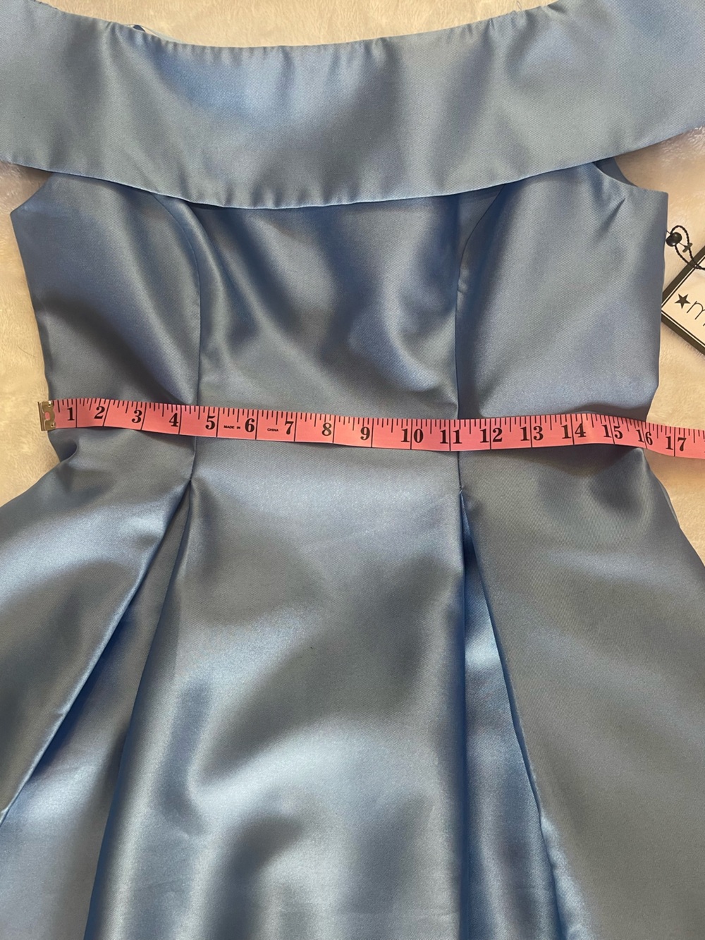 Adrianna Papell 👑🩵✨ Cinderella Blue Mikado Tea Length Midi Dress Old Money - Picture 13 of 16